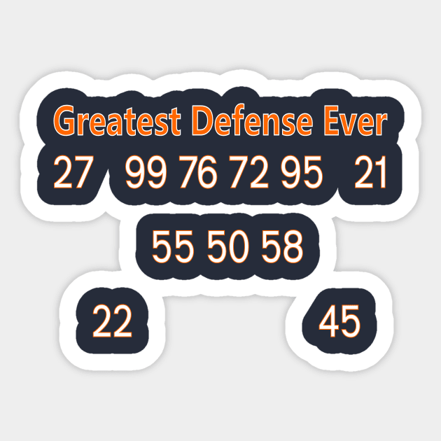 The 85 Bears and the Greatest Defense Ever Sticker by Retro Sports